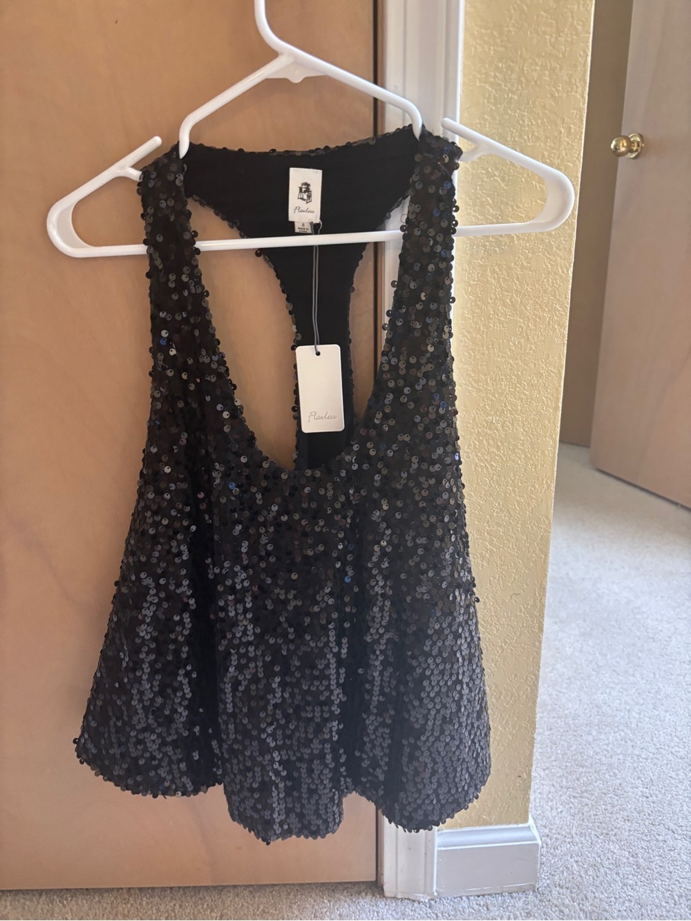 Vici Black Sequin Racerback Tank
